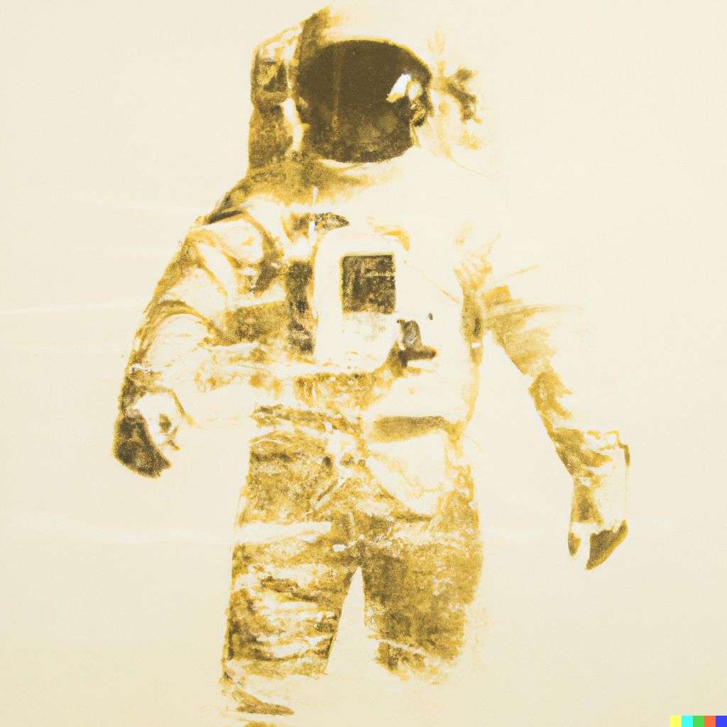 an astronaut, water transfer printing